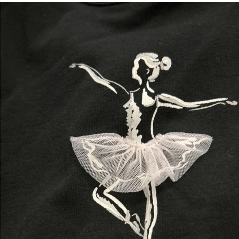 Janie and Jack sz 8 girls black ballerina sweatshirt
